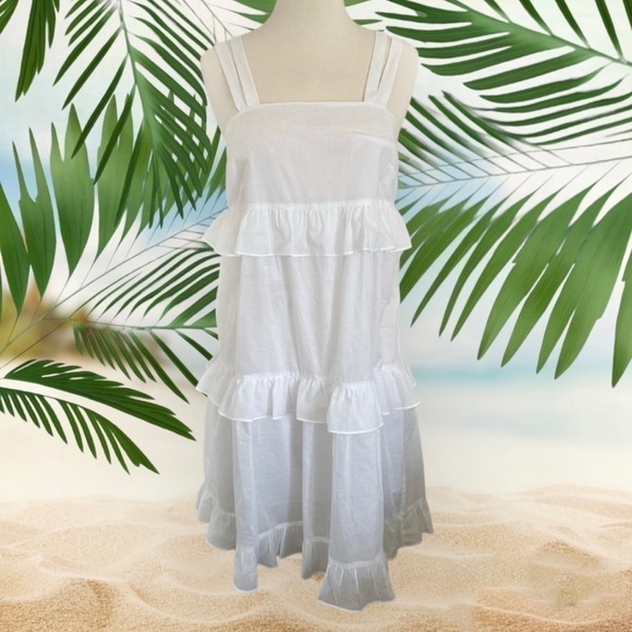 L’AGENCE  White Cotton Tiered Ruffled Sundress Size XS - Picture 6 of 16